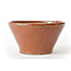 Round red brown Bonsa pot - 105 x 104 x 60 mm