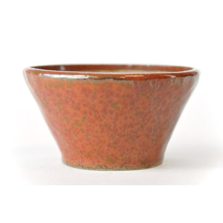 Bonsai Pot à bonsaï rond brun rouge de 105 mm par Bonsa, Tokoname, Japon