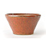 Round red brown Bonsa pot - 105 x 104 x 60 mm