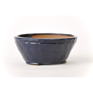 Bonsai 107 mm ronde blauwe bonsai pot van Bonsa, Tokoname, Japan