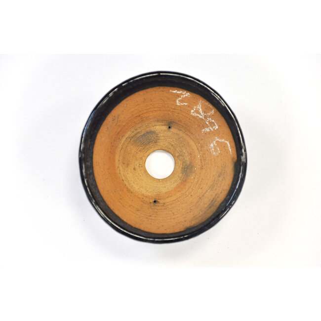 Ronde blauwe Bonsa-pot - 105 x 107 x 50 mm