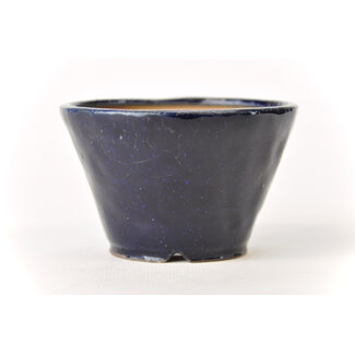 Bonsai 93 mm round blue bonsai pot by Bonsa, Tokoname, Japan