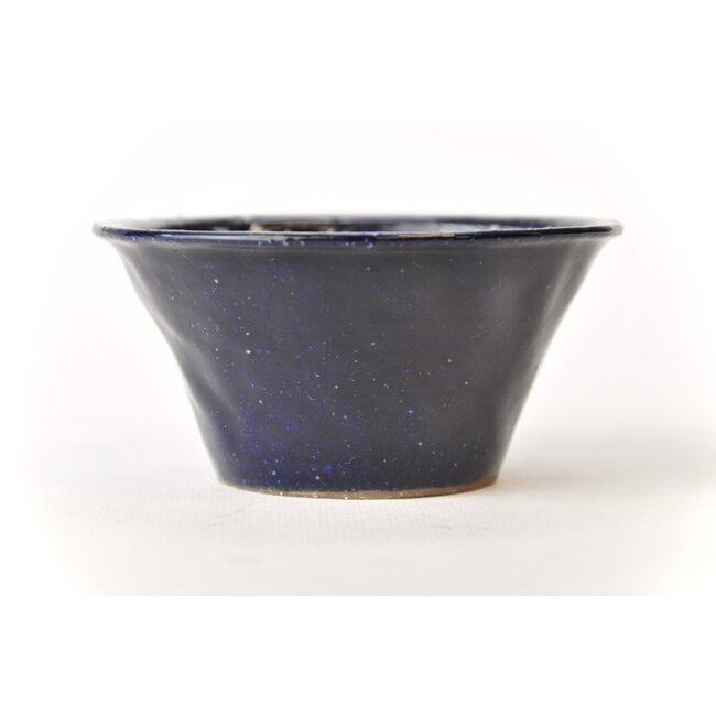 Ronde blauwe Bonsa-pot - 112 x 112 x 55 mm