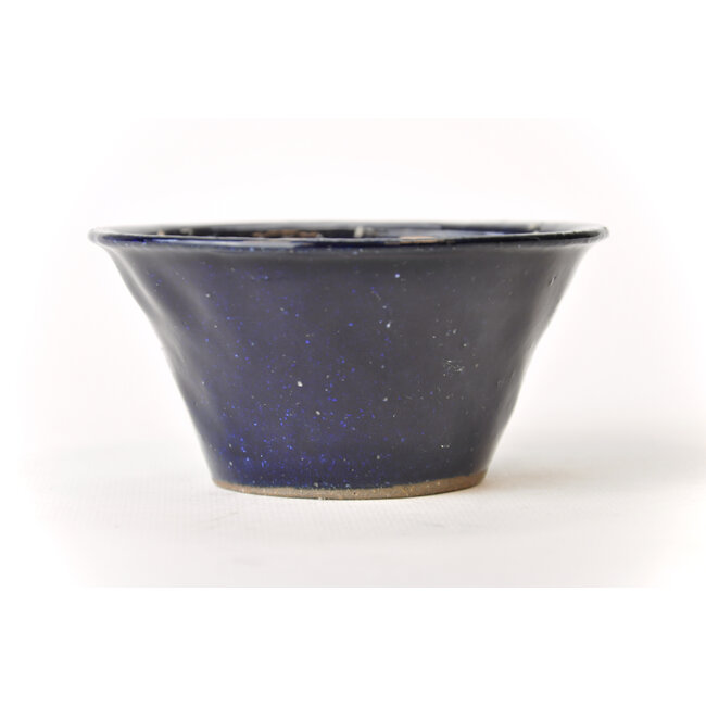 Round blue Bonsa pot - 112 x 112 x 55 mm