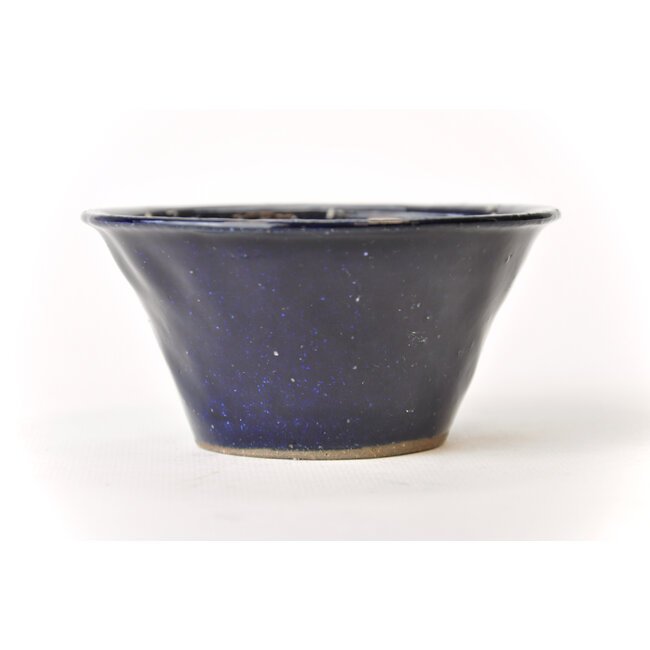 Round blue Bonsa pot - 112 x 112 x 55 mm
