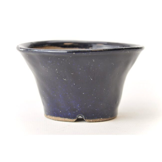 Round blue Bonsa pot - 100 x 100 x 60 mm