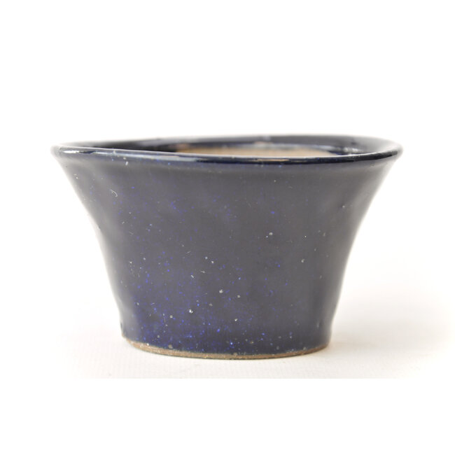 Round blue Bonsa pot - 100 x 100 x 60 mm