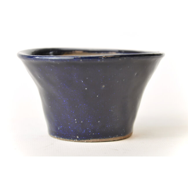 Ronde blauwe Bonsa-pot - 100 x 100 x 60 mm