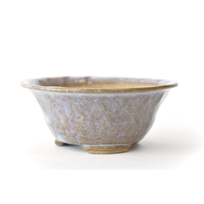 Round purple Bonsa pot - 106 x 104 x 40 mm