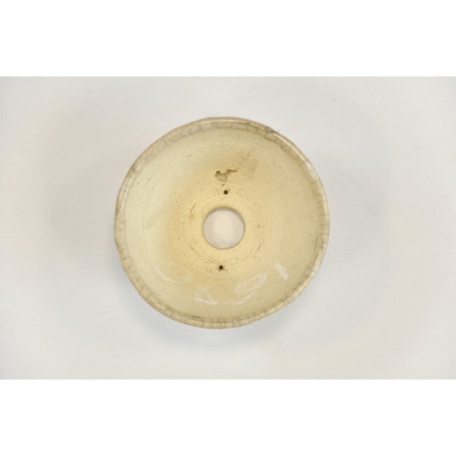 Runder weißer Craquelé Bonsa Topf - 90 x 87 x 40 mm