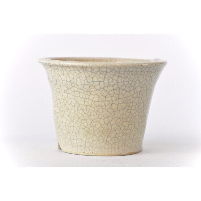 Maceta Bonsa redonda craquelé blanca - 89 x 89 x 60 mm