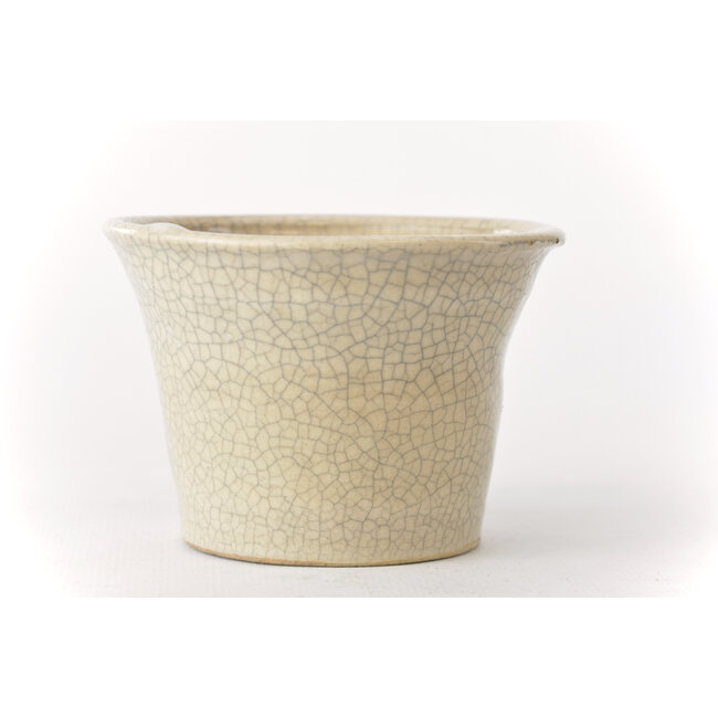 Ronde witte craquelé Bonsa-pot - 89 x 89 x 60 mm