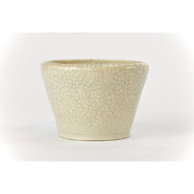 Ronde gebroken witte craquelé Bonsa pot - 84 x 83 x 55 mm