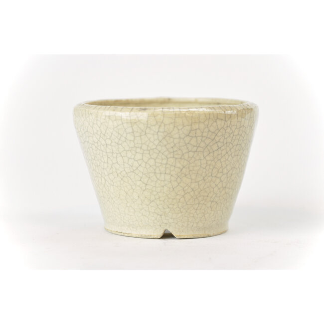 Vaso Bonsa rotondo craquelé bianco sporco - 84 x 83 x 55 mm