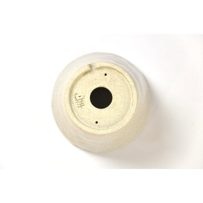 Ronde gebroken witte craquelé Bonsa pot - 84 x 83 x 55 mm