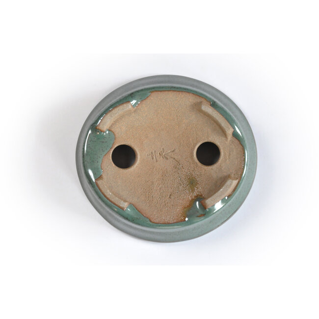 Maceta Seto verde azulado oval - 104 x 96 x 25 mm