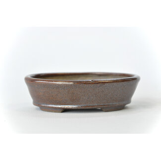 Seto 100 mm oval brown bonsai pot by Seto, Japan, Japan