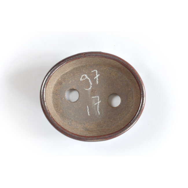 Pot Seto marron ovale - 100 x 86 x 25 mm