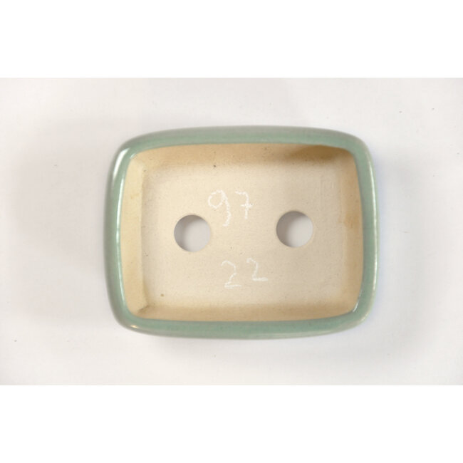 Rechthoekige mintblauwe Seto-pot - 105 x 83 x 30 mm