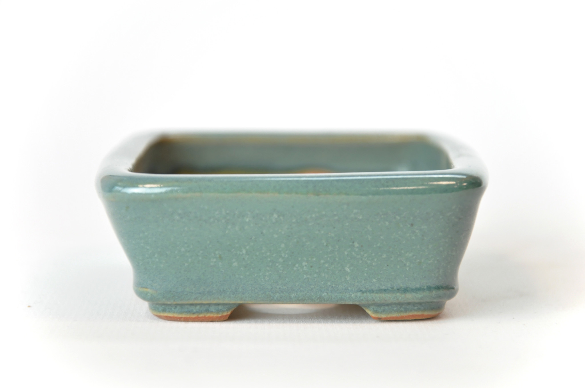 Rectangular teal handmade pot made by Seto from Japan in Japan - BonsaiPlaza