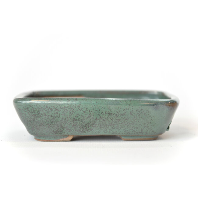 Rectangular teal Seto pot - 102 x 80 x 25 mm