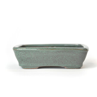 Seto 103 mm rectangular teal bonsai pot by Seto, Japan, Japan