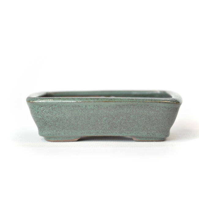 Rectangular teal Seto pot - 103 x 84 x 25 mm