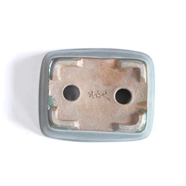 Rechteckiger blaugrüner Seto-Topf - 103 x 84 x 25 mm
