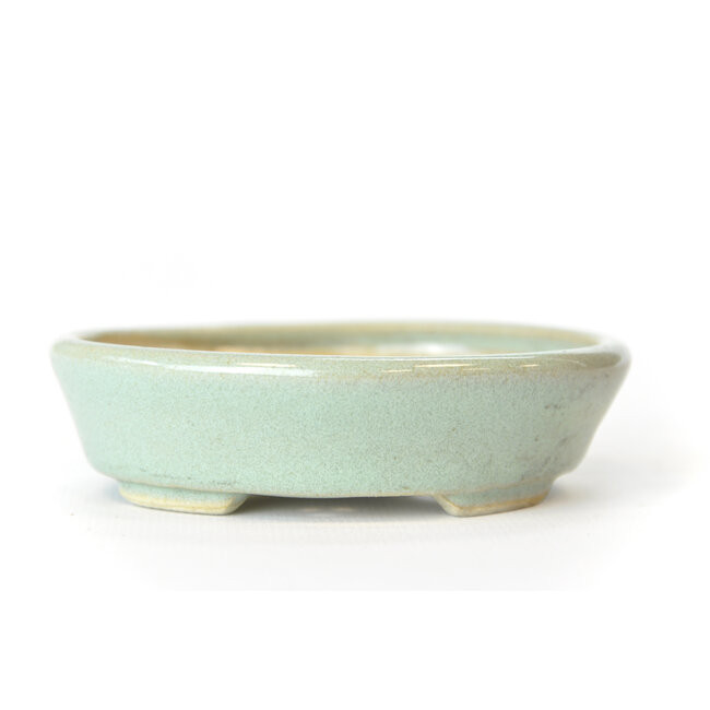Oval minty blue Seto pot - 100 x 85 x 25 mm