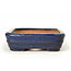 Rectangular blue Hattori bonsai pot - 135 x 102 x 25 mm