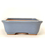 Rectangular light blue Hattori bonsai pot - 140 x 105 x 30 mm