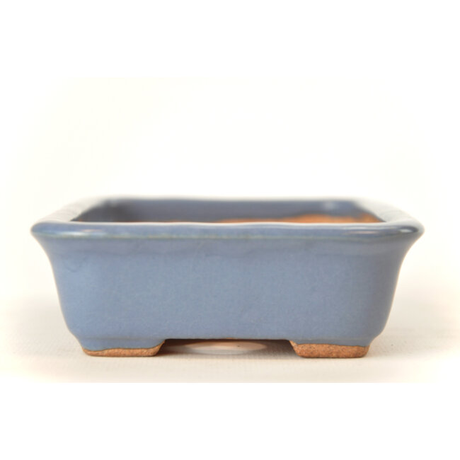 Rechthoekige lichtblauwe Hattori bonsaipot - 140 x 105 x 30 mm