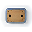Rectangular light blue Hattori bonsai pot - 140 x 105 x 30 mm