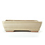 Maceta rectangular para bonsái Hattori en color blanquecino a beige - 130 x 90 x 30 mm