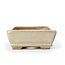 Rectangular creme Hattori bonsai pot - 130 x 90 x 30 mm