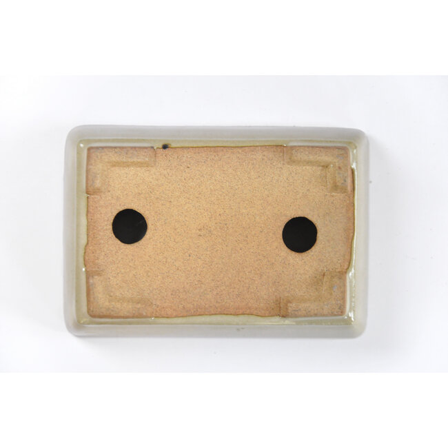 Pot à bonsaï rectangulaire Hattori blanc cassé à beige - 130 x 90 x 30 mm