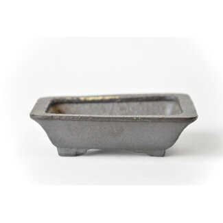  Hattori Tomoyuki 91 mm rectangular unglazed bonsai pot by Hattori, Tokoname, Japan