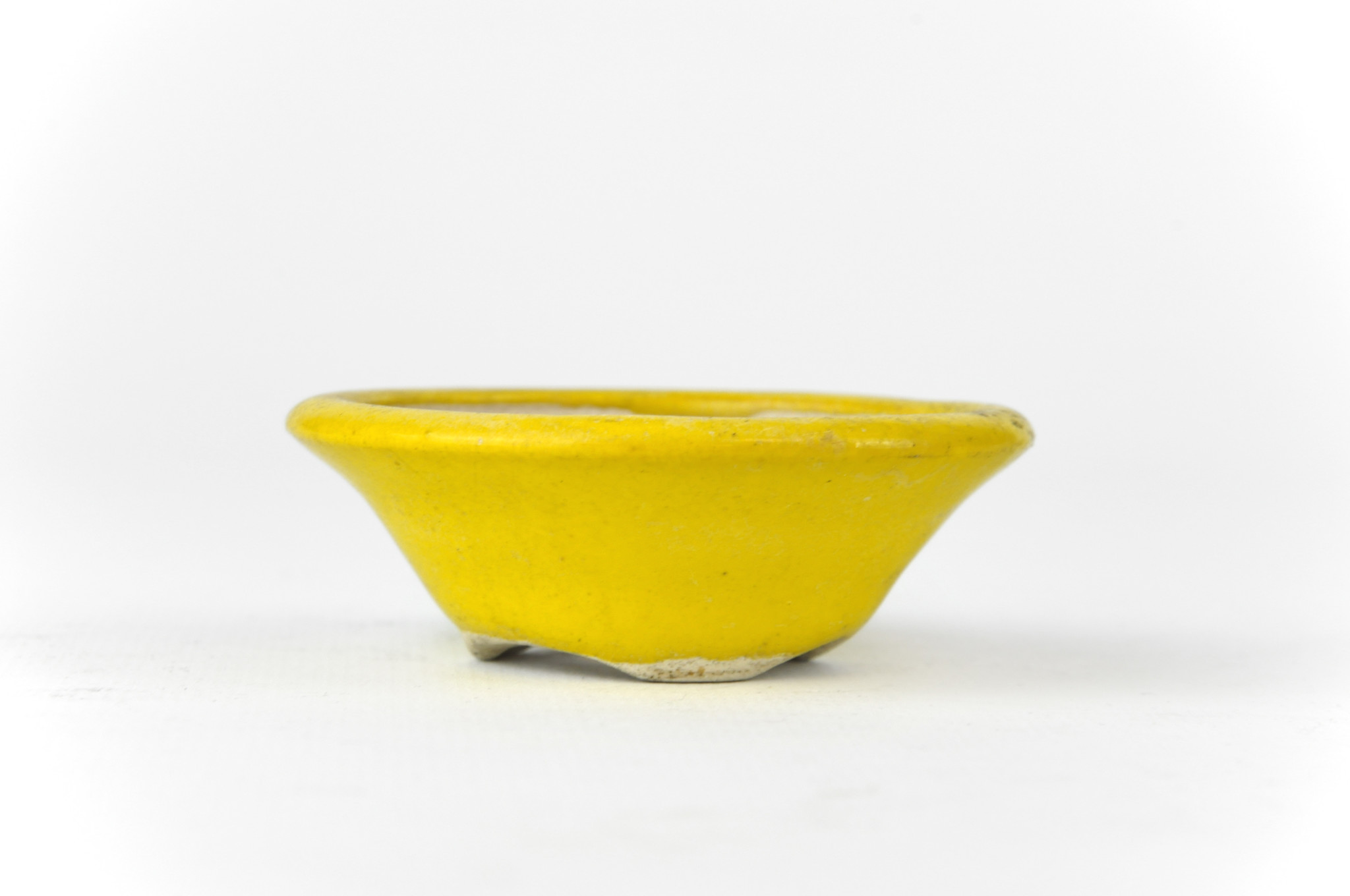6 6 cm round yellow  handmade bonsai  pot  by Biko from 