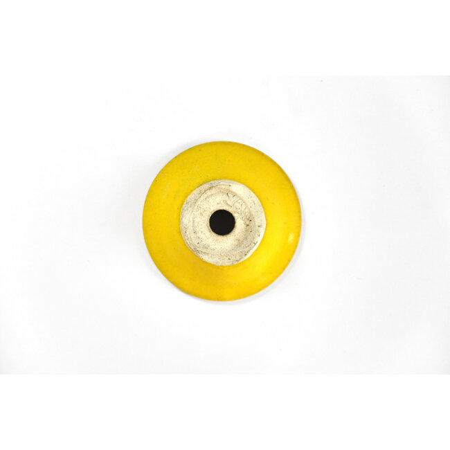 Round yellow Biko bonsai pot - 66 x 66 x 20 mm