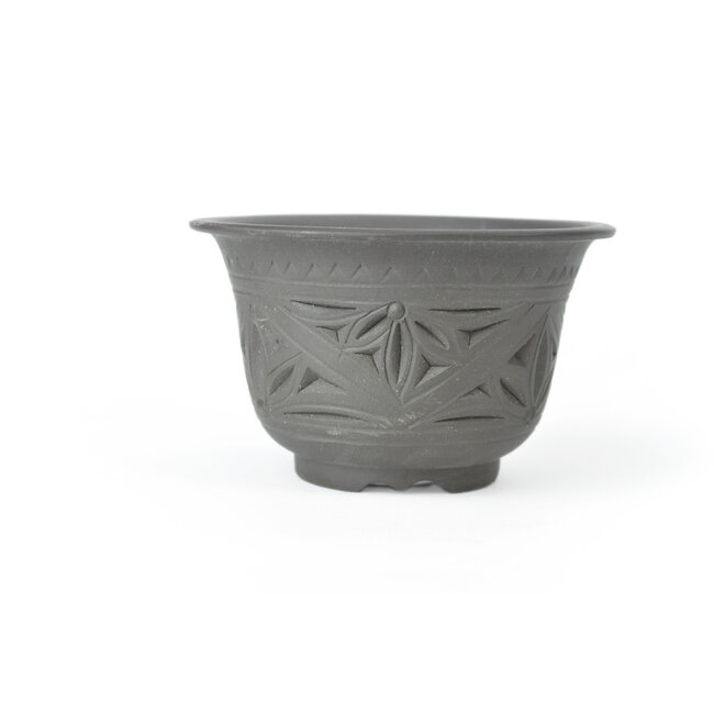 Unglazed fukiran pot - 126 x 126 x 80 mm