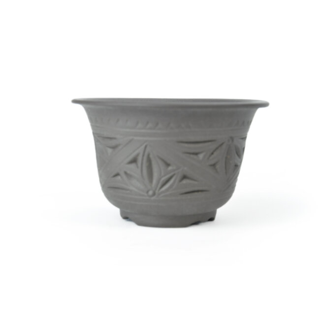 Unglazed fukiran pot - 126 x 126 x 80 mm