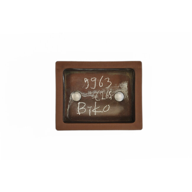 Rechthoekige ongeglazuurde Bikou bonsaipot - 130 x 102 x 40 mm