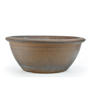 Shouzan  (Akira/Masami Watanabe) 298 mm round unglazed bonsai pot by Shozan, Japan