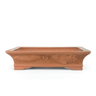 Izumi 374 mm rectangular unglazed bonsai pot by Izumi, Japan