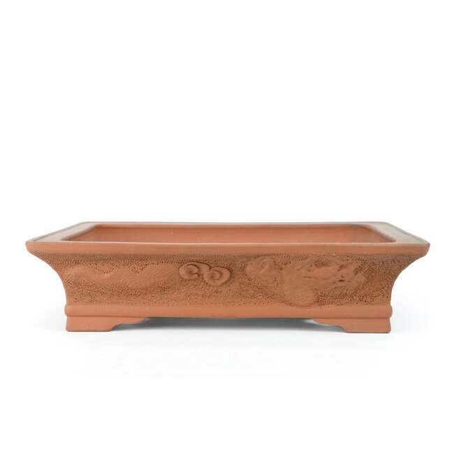 Rectangular unglazed Izumi bonsai pot - 374 x 281 x 80 mm