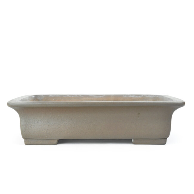 Rectangular unglazed Yushi bonsai pot - 435 x 350 x 110 mm