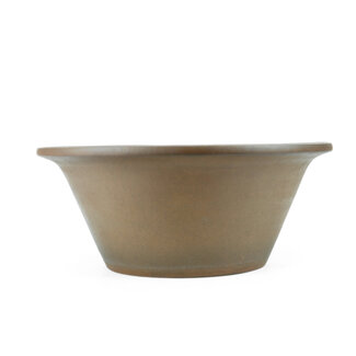 Keizan 392 mm round unglazed bonsai pot by Keizan, Tokoname, Japan