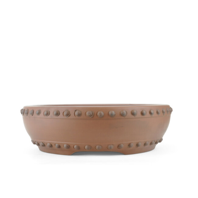 Round unglazed Shozan bonsai pot - 374 x 374 x 100 mm