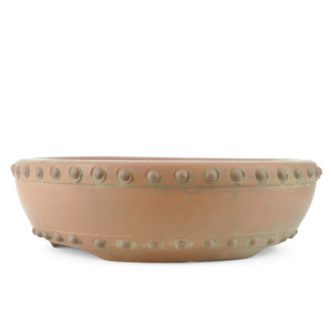 Round unglazed Shozan bonsai pot - 379 x 379 x 101 mm