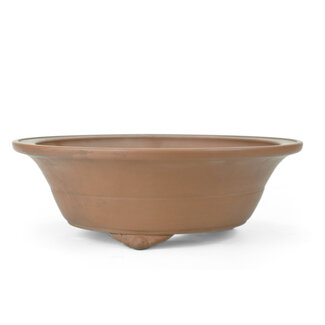 Shouzan  (Akira/Masami Watanabe) 362 mm round unglazed bonsai pot by Shozan, Japan